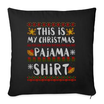 Noël 2 Chemise de pyjama de Noël - Housse de coussin décorative 45 x 45 cm - noir - Devant