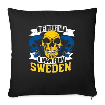 NeverUnderestimate Sweden - Sofa pillowcase 17,3'' x 17,3'' (45 x 45 cm) - black - Front
