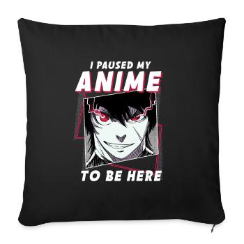 ANIME BOYS3 IPAUSEDMYANIMEJUSTTOBEHERE - Sofa pillowcase 17,3'' x 17,3'' (45 x 45 cm) - black - Front