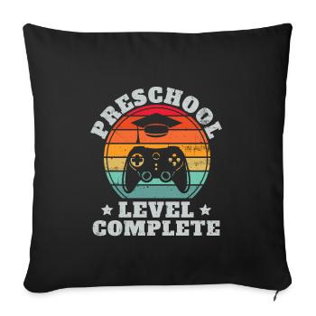 Vollständige Vorschulstufe Retro Pre-K Abschluss - Sofakissenbezug 45 x 45 cm - Schwarz - Vorne