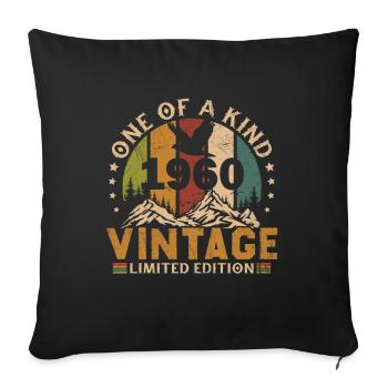 Vintage Rétro 1960 Anniversaire Cadeau 1960 - Housse de coussin décorative 45 x 45 cm - noir - Devant
