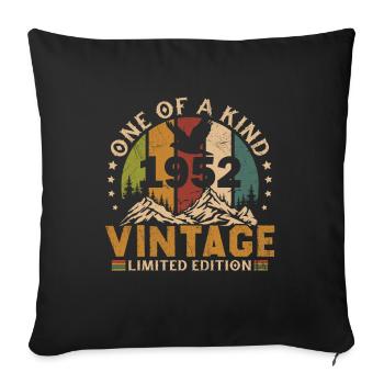 Vintage 1952 Retro Geburtstagsgeschenk 1952 - Sofakissenbezug 45 x 45 cm - Schwarz - Vorne