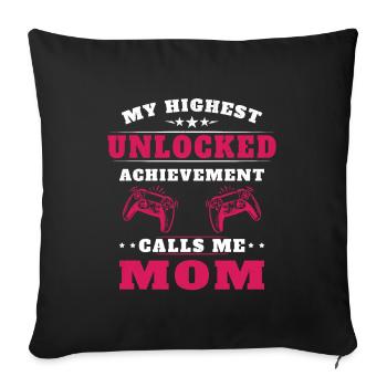 Mon plus haut accomplissement m'appelle maman - Housse de coussin décorative 45 x 45 cm - noir - Devant