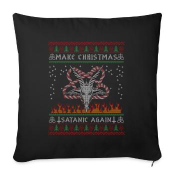 I Pentagramme du diable satanique - Housse de coussin décorative 45 x 45 cm - noir - Devant