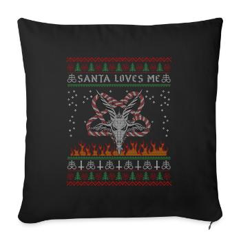 I Pentagramme du diable satanique - Housse de coussin décorative 45 x 45 cm - noir - Devant