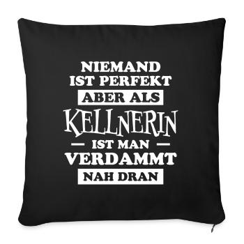Kellnerin Spruch Kellner Beruf Kellnerin Geschenk - Sofakissenbezug 45 x 45 cm - Schwarz - Vorne
