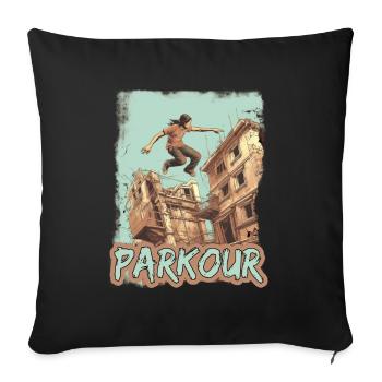Parkour Le Parcour Freerunning Extremsport - Sofakissenbezug 45 x 45 cm - Schwarz - Vorne