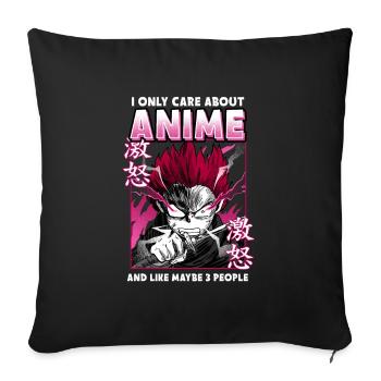ANIME BOYS IONLYCAREABOUTANIMEANDLIKEMAYE3PEOPLE - Sofa pillowcase 17,3'' x 17,3'' (45 x 45 cm) - black - Front
