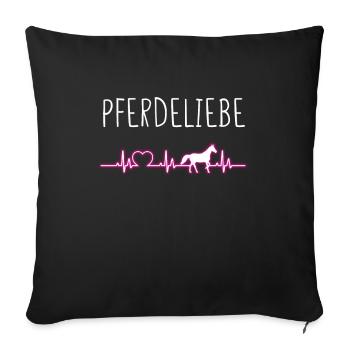 HEARTBEATPFERDELIEBE - Sofakissenbezug 45 x 45 cm - Schwarz - Vorne