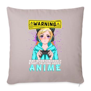 ANIMEGIRL4WARNINGMAYSPONTANEOUSLYSTARTALKINGANIME - Sofakissenbezug 45 x 45 cm - helles Taupe - Vorne