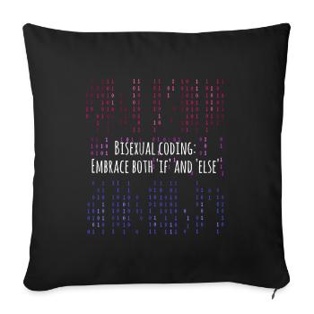 LGBT Code Bisexual Programming - Sofa pillowcase 17,3'' x 17,3'' (45 x 45 cm) - black - Front