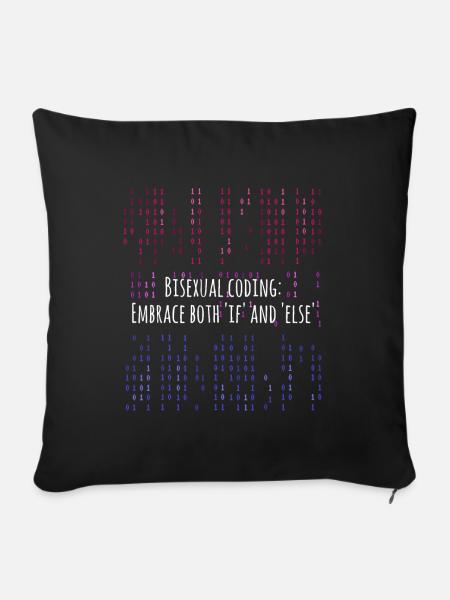 LGBT Code bisexuelles Programmieren - Sofakissenbezug 45 x 45 cm - Schwarz