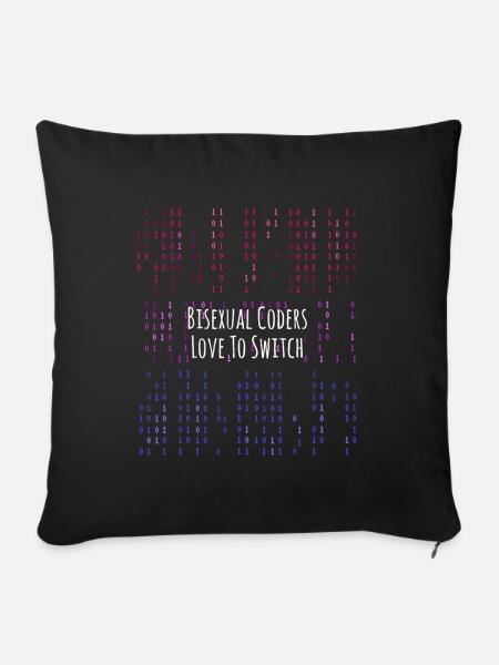 LGBT Code bisexuelles Programmieren - Sofakissenbezug 45 x 45 cm - Schwarz