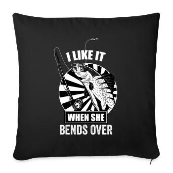J’aime quand elle se penche - Drôle de pêche - Housse de coussin décorative 45 x 45 cm - noir - Devant