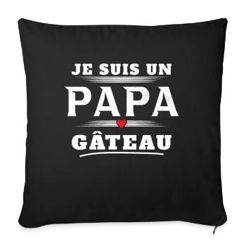 Homme Un Papa Gâteau Pâtisserie Humour Cadeau Noël - Housse de coussin décorative 45 x 45 cm - noir - Devant
