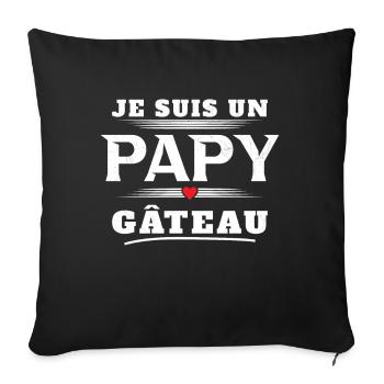 Homme Un Papy Gâteau Pâtisserie Humour Cadeau Noël - Housse de coussin décorative 45 x 45 cm - noir - Devant