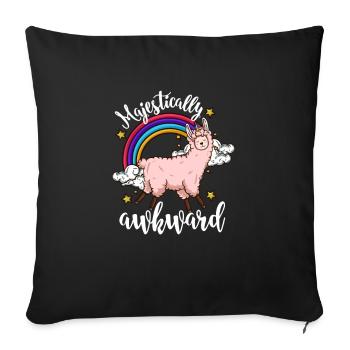 Llamacorn Majestically Awkward Llama Unicorn Gift - Sofakissenbezug 45 x 45 cm - Schwarz - Vorne
