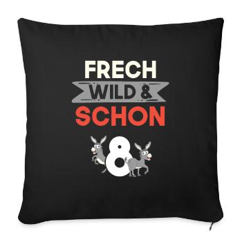 8 Jahre Geburtstag Junge Mädchen Esel - Sofakissenbezug 45 x 45 cm - Schwarz - Vorne