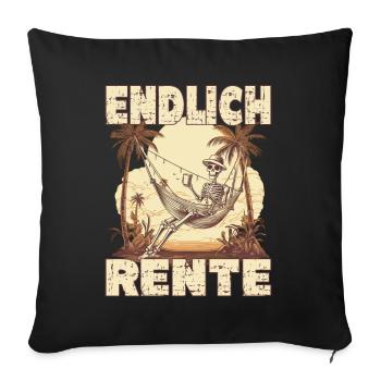 Endlilch Rente Palmen Hängematte Strand Sarkasmus - Sofakissenbezug 45 x 45 cm - Schwarz - Vorne