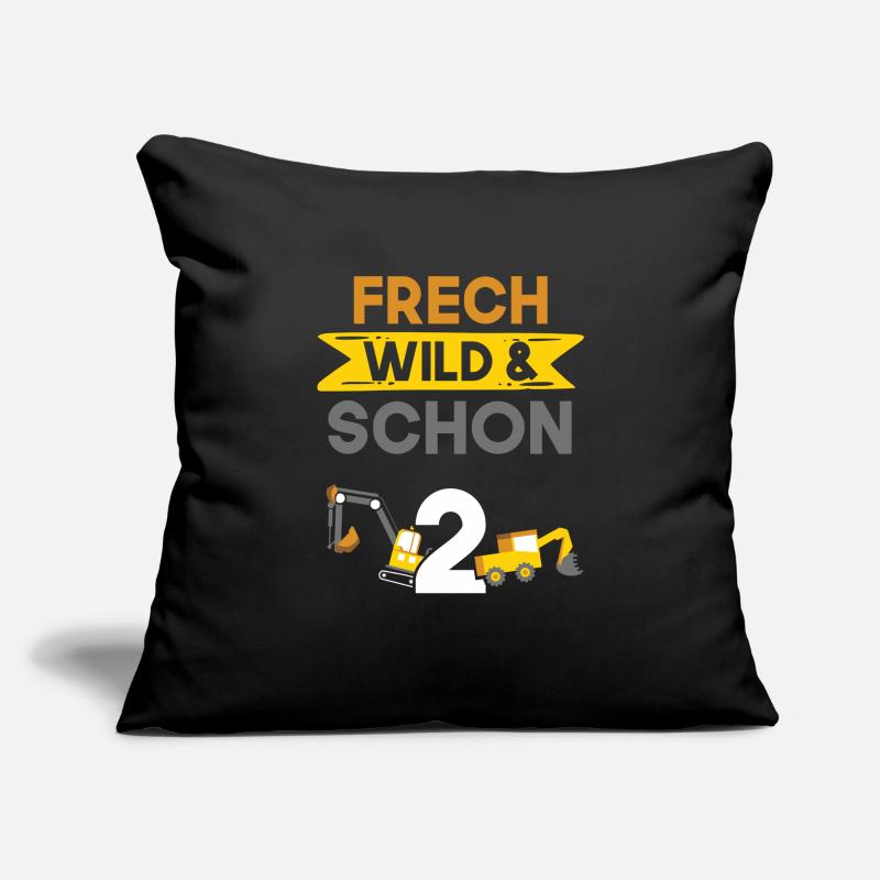2 Jahre Geburtstag Junge Mädchen Bagger Sofakissenbezug 45 x 45 cm