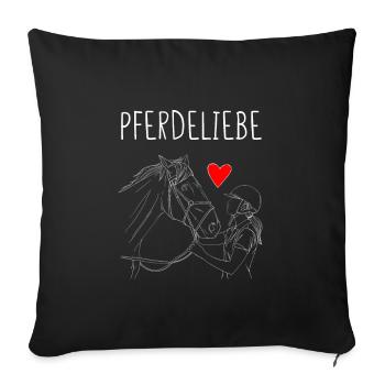 OUTLINEHORSEANDGIRLPFERDELIEBE - Sofakissenbezug 45 x 45 cm - Schwarz - Vorne