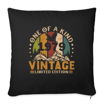 1979 Birthday Born in 1979 Retro Vintage - Sofa pillowcase 17,3'' x 17,3'' (45 x 45 cm) - black - Front
