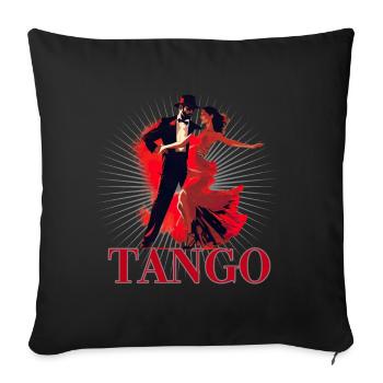 Tango Tanz für einen Tango Tänzer Tänzerinnen - Sofakissenbezug 45 x 45 cm - Schwarz - Vorne