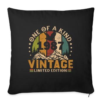 1987 Vintage Born In 1987 Birthday Gift - Sofa pillowcase 17,3'' x 17,3'' (45 x 45 cm) - black - Front