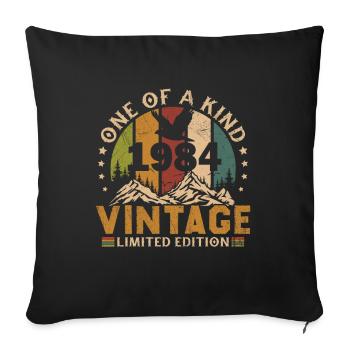 1984 Vintage Original 1984 Birthday Gift - Sofa pillowcase 17,3'' x 17,3'' (45 x 45 cm) - black - Front