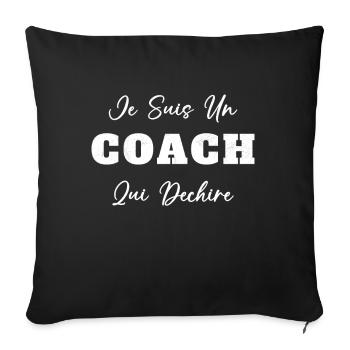 Je Suis Un Coach Qui Déchire Entraîneur Drôle - Housse de coussin décorative 45 x 45 cm - noir - Devant