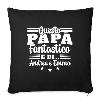 Ce papy génial appartient à Andrea et emma - Housse de coussin décorative 45 x 45 cm - noir - Devant