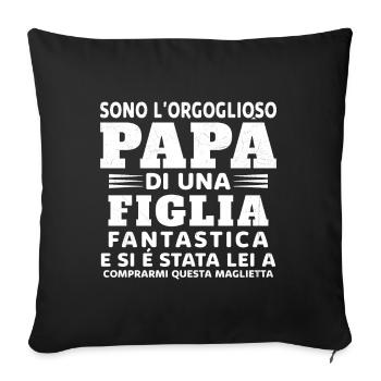 Je suis le fier père d'une fille extraordinaire - Housse de coussin décorative 45 x 45 cm - noir - Devant