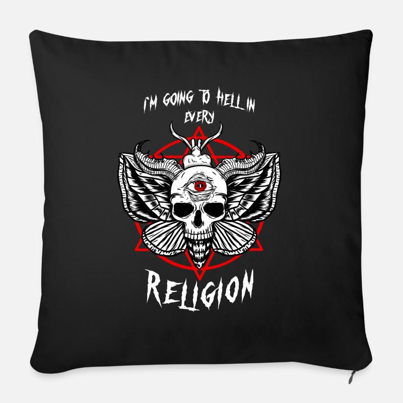front 30631652950391329 - Sofa pillowcase 17,3'' x 17,3'' (45 x 45 cm) - black