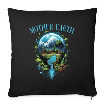 Respektier Muttererde Unseren Planeten Natur - Sofakissenbezug 45 x 45 cm - Schwarz - Vorne
