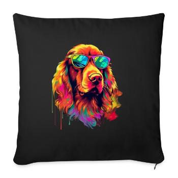 Irish Red Setter Hund Hunderasse - Sofakissenbezug 45 x 45 cm - Schwarz - Vorne