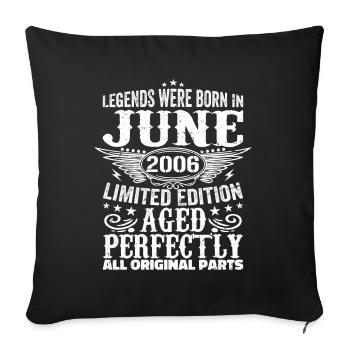 Juin 2006 Edition Limitée Parfaitement Vieilli 2006 Juin - Housse de coussin décorative 45 x 45 cm - noir - Devant