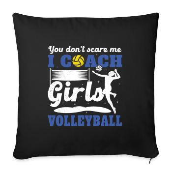 Coach volleyball Sportif Humour Entraîneur Filles - Housse de coussin décorative 45 x 45 cm - noir - Devant