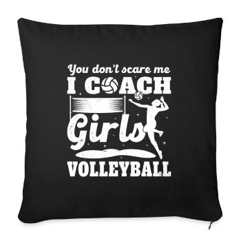 Coach volleyball Sportif Humour Entraîneur Filles - Housse de coussin décorative 45 x 45 cm - noir - Devant