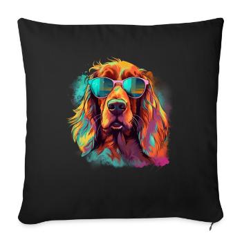 Irish Red Setter Hund Hunderasse - Sofakissenbezug 45 x 45 cm - Schwarz - Vorne