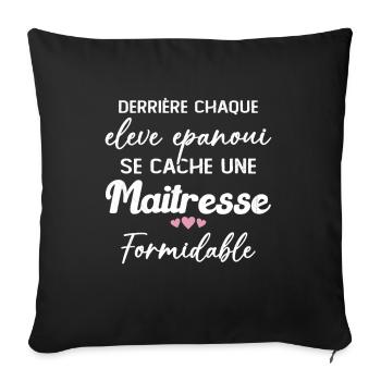 Maîtresse Formidable Remerciement Fin d'année - Housse de coussin décorative 45 x 45 cm - noir - Devant