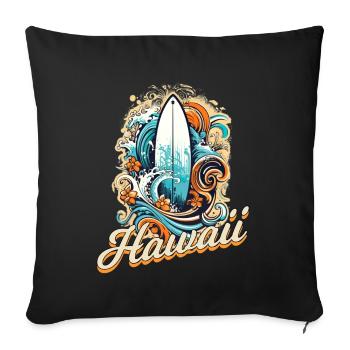 Hawaii Surfen Surfing für Surfer - Sofakissenbezug 45 x 45 cm - Schwarz - Vorne