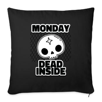 Good mood Monday - funny office outfit - Sofa pillowcase 17,3'' x 17,3'' (45 x 45 cm) - black - Front