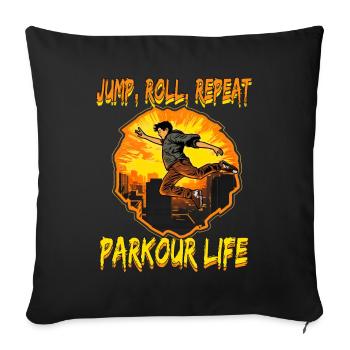 Parkour Le Parcour Freerunning Extremsport - Sofakissenbezug 45 x 45 cm - Schwarz - Vorne