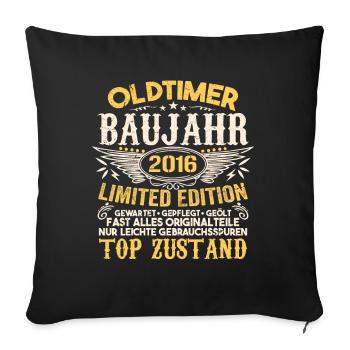 Original 2016 Jahrgang Retro Geburtstag Vintage - Sofakissenbezug 45 x 45 cm - Schwarz - Vorne