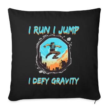 Parkour Le Parcour Freerunning Extremsport - Sofakissenbezug 45 x 45 cm - Schwarz - Vorne