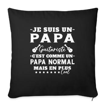 Papa guitariste comme un papa normal plus cool - Housse de coussin décorative 45 x 45 cm - noir - Devant