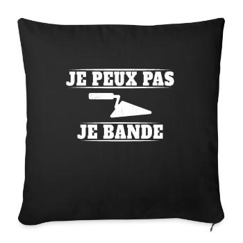 Je Peux Pas Je Bande Carreleur Carrelage - Housse de coussin décorative 45 x 45 cm - noir - Devant