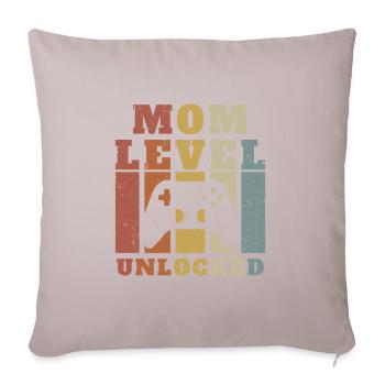 Maman Niveau débloqué Joueuse Cadeau - Housse de coussin décorative 45 x 45 cm - taupe clair - Devant