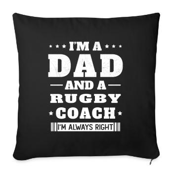 Vater und ein Rugby-Trainer schenken Humor - Sofakissenbezug 45 x 45 cm - Schwarz - Vorne