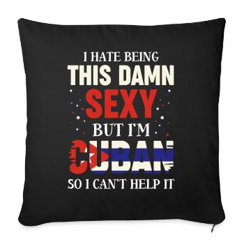 Drôle de dicton de l’héritage cubain - Housse de coussin décorative 45 x 45 cm - noir - Devant